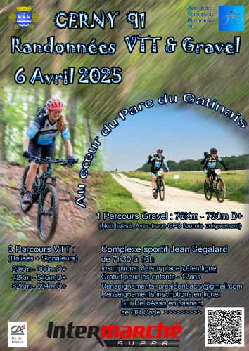 La 18me Rando VTT Val Essonne  Cerny Le Dimanche 6 Avril 2025